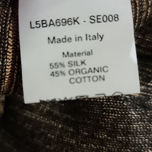 NWT $1099 BALLY Silk Blend Twist Neckline Knit Top Size 4 in Black and Peachy - Picture 5 of 6